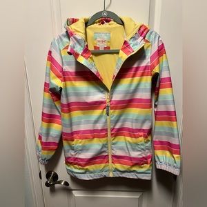 Girls’ Striped Rain Jacket - Cat & Jack Girls large (12/14)